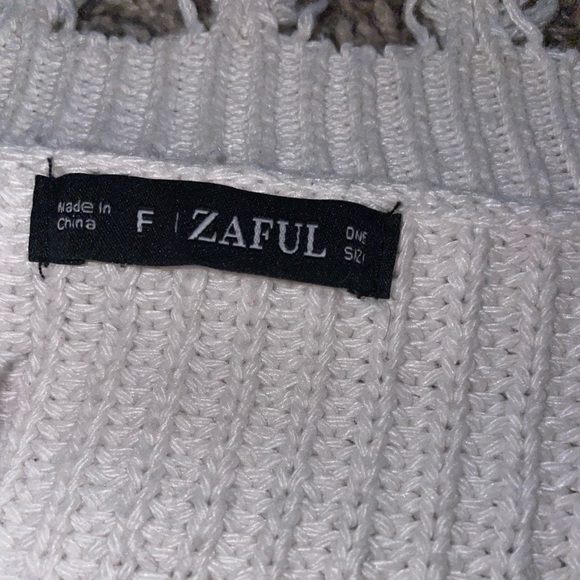White Zaful sweater cropped - Picture 2 of 2